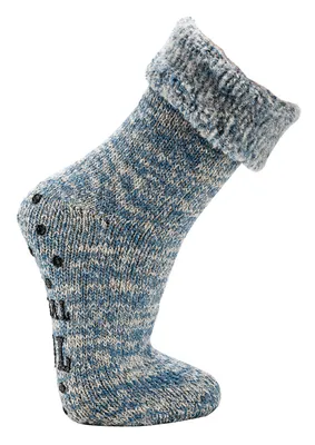 Produktbild von Wowerat Thermo Wollsocken ABS Anti-Rutsch innen geraut Jeansmelange Gr. 39-42 1 Paar