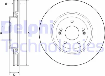 Produktbild von 2x DELPHI Bremsscheibe BG4683C für HYUNDAI ix35 (LM EL ELH) für KIA CEE'D (JD)