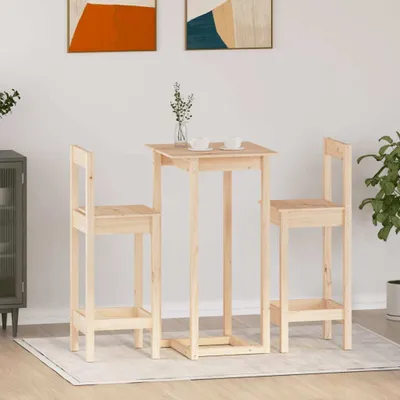 Obrázok produktu pre Maison Exclusive – 3-dielna barová súprava z masívneho borovicového dreva