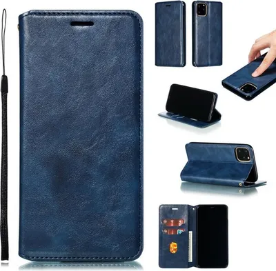 Immagine prodotto di Apple iPhone 11 Pro Max [6,5 pollici] Custodia del telefono cellulare Custodia Flip Cover protettiva Blu