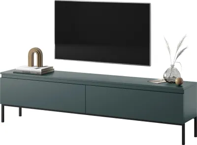 Produktbild von Selsey BEMMI - TV-Lowboard, DunkelgrŸn mit Metallbeinen, 175 cm