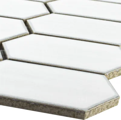 Produktbild von Keramik Mosaikfliesen McCook Hexagon Lang Weiß