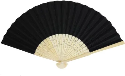 Produktbild von 2 stück Papierfächer Handfächer Fächer schwarz