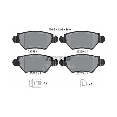 Produktbild von Textar Bremsbeläge hinten für Chevrolet Opel Astra G Zafira A