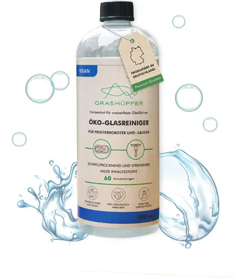 Produktbild von GRASHÜPFER® Öko-Glasreiniger I Reinigungsmittel für alle Fensterroboter und Fenstersauger I 750 ml für mind. 60 Anwendungen