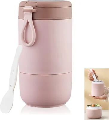 Produktbild von Lunchbox 730ml MüSlibecher Becher,Doppelschicht ThermobehäLter mit Löffel