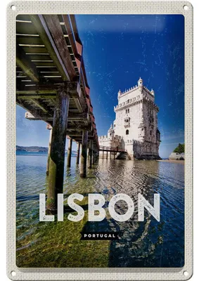Produktbild von Blechschild Reise 20x30cm Lisbon Portugal Meer Reisezirl Urlaub