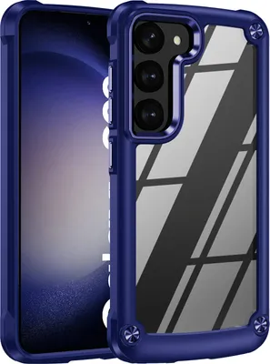 Produktbild von Samsung S23 Hülle, Hybrid Transparente PC Robust TPU Bumper Stoßfest Schutzhülle für Samsung Galaxy S23 Blau