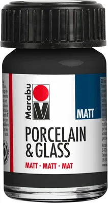 Produktbild von Marabu Farbe "Porcelain & Glass" matt 15 ml schwarz