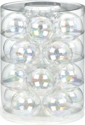 Produktbild von Weihnachtskugeln Glas 6cm, 20 Stück, Farbe:Iris transparent