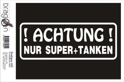Produktbild von Aufkleber / Autoaufkleber - JDM / Die cut / Auto / OEM - ACHTUNG! Nur Super+ tanken - 210x80 mm pink - Heckscheibe / Heckscheibenaufkleber