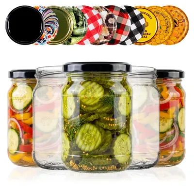 Zdjęcie produktu dla SUPERBUTELKI - 8 szt. Słoiki na przetwory, ogórki, dżem, miód, szklane słoiki 460 ml