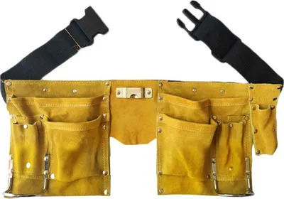 Produktbild von Werkzeuggürtel aus Leder mit Schnellverschluss, Werkzeugaufbewahrungstasche für Schreiner- und Bauschürzen