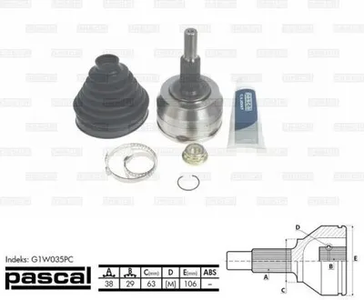 Produktbild von PASCAL Gelenksatz Antriebswelle Radseitig für VW Transporter V Bus (7HB, 7HJ, 7EB, 7EJ, 7EF, 7EG, 7HF, 7EC) G1W035PC