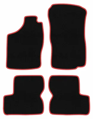 Productafbeelding van Velours automatten voor Opel Astra F 1991-2002 (hatchback/sedan/stationwagen/cabrio) – 4-delig, zwart/rood, op maat – Wielganizator CARLUX