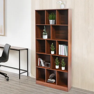 Zdjęcie produktu dla 5-poziomowy regał stojący z półką do przechowywania Regał 80x24x180cm kolor dąb