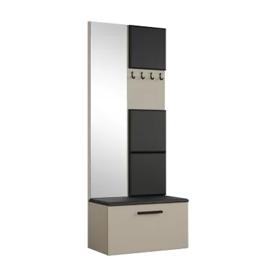 Produktbild von AX LIVING Kleiderschrank mit Spiegel Rosanno III 80,6cm Kaschmir JS100