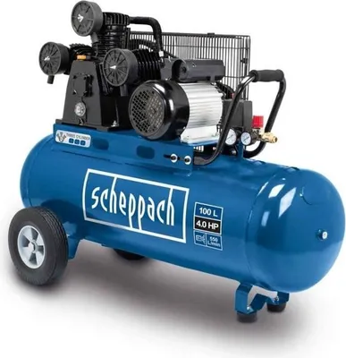 Image de Compresseur Scheppach HC550TC, 100 litres, Entraînement par Courroie, 10 bars, 3 CV, 550L/min