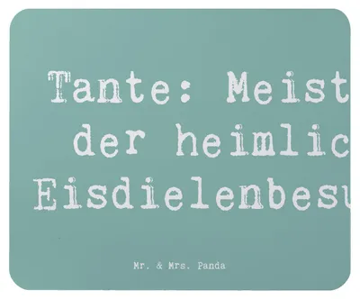 Produktbild von Mr. & Mrs. Panda Mauspad Spruch Tante Eisdielenmeisterin - Meeresbrise - Geschenk, Mousepad, laptop, Nichte, handgemacht, Verwandtschaft, Lustig, Familie, Geschenke