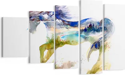 Produktbild von Bild auf Leinwand - Leinwandbild - Pferd Natur arabien ethnische - 100x60cm - Wand Bild - Wanddeko - Leinwanddruck - Bilder - Kunstdruck - Wanddekoration - Leinwand bilder - Wandkunst - EG100x60-3048