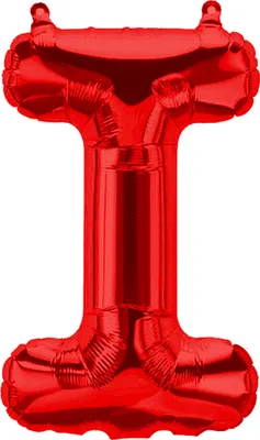 Immagine prodotto di Palloncino in foil lettera I, rosso, 40 cm circa, da riempire con aria compressa