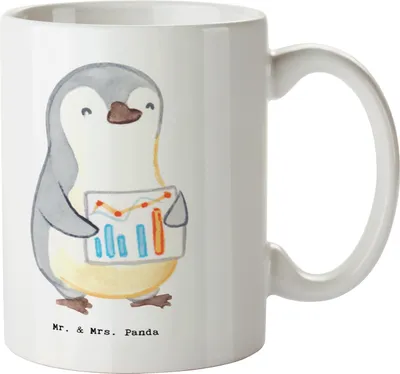 Produktbild von Mr. & Mrs. Panda Tasse Finanzcontroller Herz - Weiß - Geschenk, Kaffeetasse, Teetasse, Geschenktasse, schöne, Keramiktasse