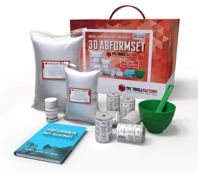 Schwangerschaftsbauch-Abformset, 2 kg Alginat, 6 kg Gießmasse, Gipsbinden