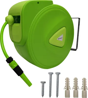 Obrázek produktu pro LARS360 Hadicový naviják na vodu Automatický 20m - nástěnný držák zahradní hadice pro zahradu, garáž, zemědělství Poloměr otáčení 180°