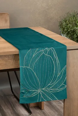 Produktbild von Festliche Tischdecke Tischdekoration BLINK 12  35x220 cm dunkeltürkis VELVET