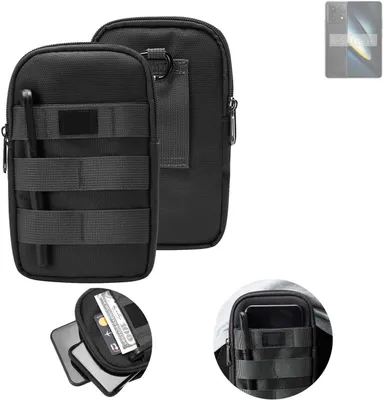 Produktbild von K-S-Trade Holster Gürtel Tasche kompatibel mit POCO F6 Pro Handy Tasche Schutz Hülle dunkel-grau viele Fächer, 1x