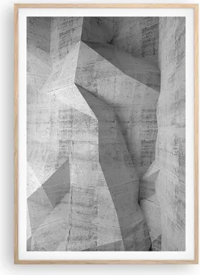 Produktbild von Gerahmtes Poster - Rahmen in heller Eiche - Beton Wand Grau - 70x100 cm - Wand Bild - Wanddeko - Wandbilder - Wandposter - Bilderrahmen - Bilder - Kunstdruck - Wandbild - P2NPA70x100-4183
