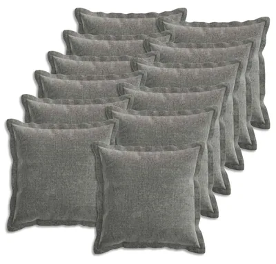 Produktbild von vidaXL Kissenbezug 12 stk. HOUTEN Dunkelgrau 40 x 40 cm Chenille-Stoff