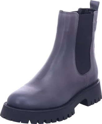 Produktbild von Damen Schnürstiefelette aus Glattleder mit Reißverschluss und Blockabsatz grau Gr. 40