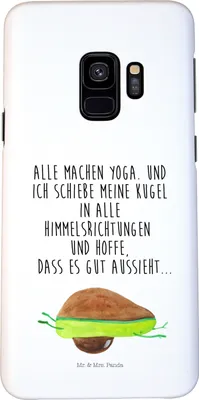 Produktbild von Mr. & Mrs. Panda Samsung Galaxy S9 Handyhülle Avocado Yoga - Weiß - Geschenk, Unsportlich, Handy Schutzhülle, Humor, Case, Haha, Bauch, Cover, Hilfe, Hülle