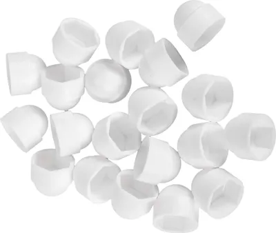Produktbild von 20 Stück Radmutter Bolzen 24mm Felgen Reifenmutter Schrauben Staubschutzkappe Abdeckung Mutter Schutz Kunststoff Weiß Außen