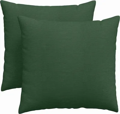 Image de vidaXL Coussins de canapé 2 pièces vert foncé 45 x 45 cm Tissu velours côtelé