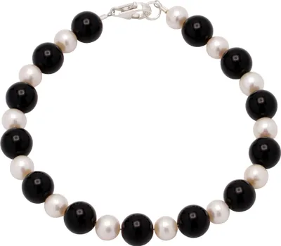 Produktbild von Armband aus Onyx & Süßwasserperlen & 925 Silber schwarz weiß Armschmuck Damen