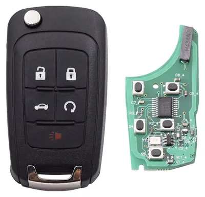 Zdjęcie produktu dla Kompletny programowalny klucz samochodowy, kompatybilny z Chevrolet Captiva, Cruze, Malibu, Opel Antara, z 4+1 przyciskami, częstotliwością 433 MHz, czipem ID46, inteligentny klucz z baterią i elektroniką