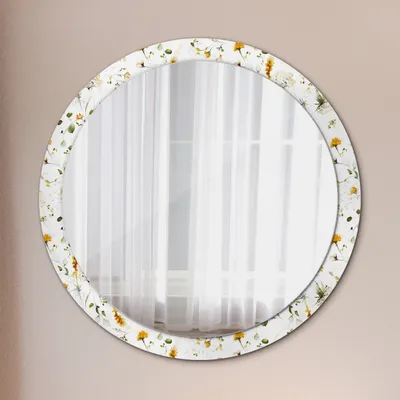 Produktbild von Ø100cm Modern Spiegel - Wandspiegel Wandmontage- Schlafzimmer - Feld Blumen