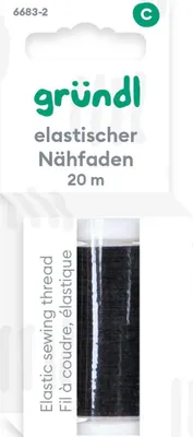 Produktbild von Gründl Elastischer Nähfaden schwarz 20 m