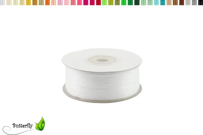 Produktbild von Satinband 3mm x 91m Rolle, Farbe:002 weiß