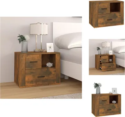 Obrázok produktu pre vidaXL Nočný stolík údený dub 60x36x45 cm materiál na báze dreva - Nočné stolíky