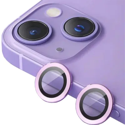 Image de Pour Apple iPhone 15 / 15 Plus : verre de protection pour objectif de l'appareil photo, verre trempé H9, violet clair