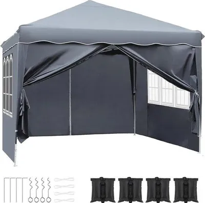 Image de Tente pop-up imperméable 3 x 3 m, grise