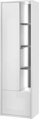 Produktbild von LIVOJO M20 Badezimmer Hochschrank 80 x 44 x 45 cm Weiß Hochglanz & Anthrazit