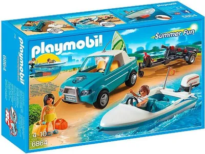 Zdjęcie produktu dla PLAYMOBIL Summer Fun Surfer Pickup with Speedboat, Akcja/Przygoda, 4 lat(a), AA, Wielobarwny, Plastik