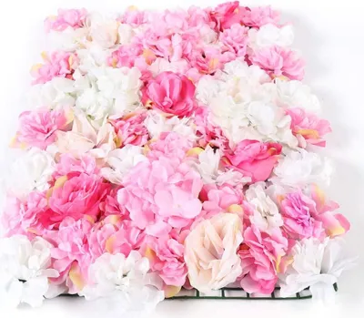 Productafbeelding van 15 x Kunstbloemenwand, rozenwand, doe-het-zelf wandpaneel, wandplaat, zijden bloemen, achtergrond, bloemenwandpanelen voor tuin, bruiloft, straat, huis, feest, decoratie. 40 x 60 cm