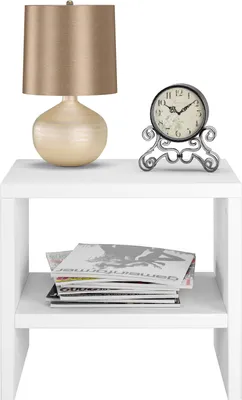 Immagine prodotto di Moderno comodino in Faggio massello bianco con ripiano inferiore 90.20-K31W