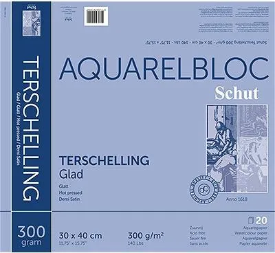 Zdjęcie produktu dla Podkład akwarelowy Schut Terschelling gładki 30x40cm 300g - 20 arkuszy