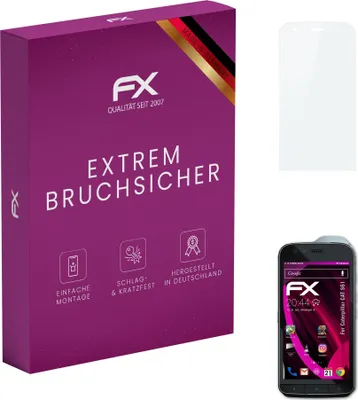 Produktbild von atFoliX FX-Hybrid-Glass Displayfolie kompatibel mit Caterpillar CAT S61 Glasfolie